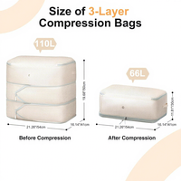 Sac de rangement auto-compressible 3 couches en tissu non tissé grande capacité pour couettes, couvertures et draps, lavable, pour chambre à coucher