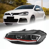 Conjunto de Faros Delanteros LED para VW Polo 2019-2024, Nuevos, 6000K H7, Doble Lente, con Animación de Encendido, Accesorios