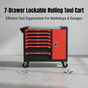 Retail Hardware Store Steel Rolling Tool Cabinet Elegant Appearance Anti-fingerprint Coating Full Lock Multi <b>Drawer</b> <b>Trolley</b> - Product Image 5