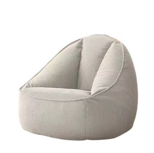 Fauteuil de sol en tissu minimaliste moderne avec repose-pieds, pouf pour salon, chambre, balcon, décontracté et confortable - Product Image 3