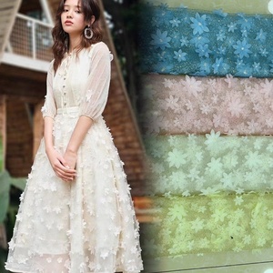 Popular 100% Polyester <strong>Material</strong> 3D Net Floral Fabric <strong>Embroidery</strong> Lace for Dress - Product Image 1