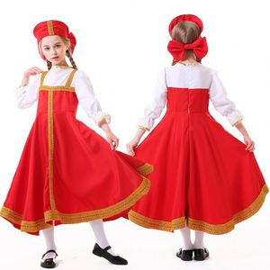 Costume nazionale russo rosso progettato su misura per le ragazze per bambini di Halloween Cosplay Festival festa abbigliamento abiti abiti gonne - Product Image 5