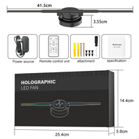 YHPD42 mesin iklan holografik 3D, proyeksi layar tampilan melingkar 42cm dengan LED warna penuh 244 Hologram 3d