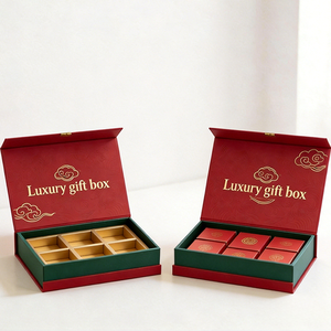 Boîte en papier rigide personnalisée de luxe avec logo imprimé pour gâteaux de lune du Festival de la Mi-Automne, pâtisseries et biscuits de qualité alimentaire pour le Ramadan - Product Image 1