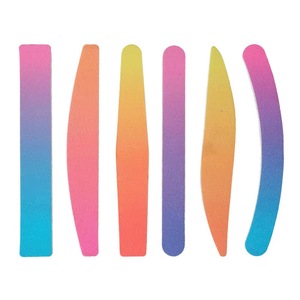 Langma Offre Spéciale 100/180 Lime à ongles en papier de verre arc-en-ciel Lime à ongles jetable double face personnalisée professionnelle - Product Image 2