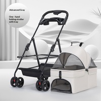 Poussette pliable légère pour animaux de compagnie, avec panier amovible, pliage rapide à une main, chariot pour chiens et chats de petite et moyenne taille, pour l'extérieur et le quotidien