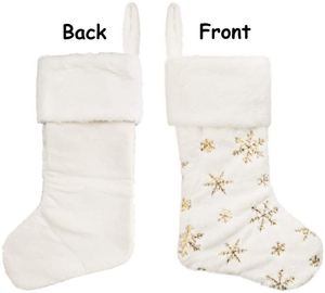 Sacs en velours de luxe avec paillettes en forme de flocons de neige, broderie dorée, flocons de neige scintillants, chaussettes de Noël - Product Image 2