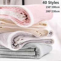 Couvertures en mousseline de coton à quatre couches 40 styles Couvertures en mousseline de coton pour adultes Couvre-lit textile pour la maison Couvre-serviettes en coton lavé doux