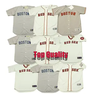 เสื้อเบสบอลแบบผ่าข้างชาย S-5XL,เสื้อเบสบอลชาย Boston 21 ROGER CLEMENS 23 DENNIS OIL CAN BOYD LUIS 24