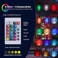Vente flash - Décoration de Noël - Père Noël et bonhomme de neige lumineux à LED - Grande boule de Noël gonflable de 23,6 pouces avec particules de mousse
