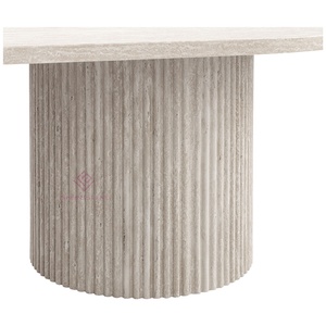 <span class=keywords><strong>Table</strong></span> basse <span class=keywords><strong>ronde</strong></span> en marbre naturel classique OEM, finition mate, beige Turquie, travertin, avec piétement cylindrique, <span class=keywords><strong>table</strong></span> <span class=keywords><strong>console</strong></span> Travertino - Product Image 6