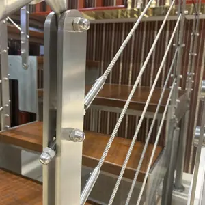 Tali Kawat Kabel Banister Besi Tahan Karat Desain Pagar Teras Pagar Tangga Tangga Disesuaikan Penutup Teras Besi Tahan Karat
