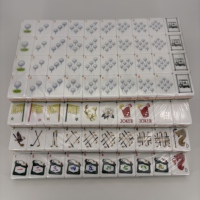 Tuiles de Mahjong en Acrylique Transparent, Dorées, Motif Éventail, Teal Rose, Peintes à la Main, Style Art Déco Américain, Vente en Gros, Cadeau Premium