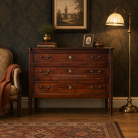 Commode en bois massif de style antique français, armoire de rangement vintage en bois, meubles de chambre à coucher