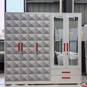 Armoire <span class=keywords><strong>coulissante</strong></span> moderne à 5 portes avec tringle suspendue, imprimée, pour vêtements d'enfants, pour chambre à coucher, pour intérieur, pour couple - Product Image 2