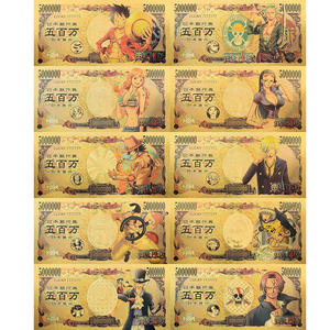 Uang Kertas Berlapis Emas 24k Anime Jepang yang Dipersonalisasi, Uang Kertas Berlapis Emas One Piece - Product Image 1