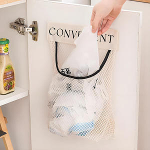 <span class=keywords><strong>Sac</strong></span> de rangement en filet suspendu, organisateur mural de sacs en plastique pour cuisine, pochette en filet multi-usage grande capacité - Product Image 6
