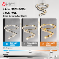 Lustre LED moderne et simple, luminaire suspendu créatif, lampe de luxe personnalisée pour escalier, salon, lustres circulaires en acrylique