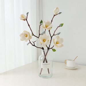 Fleur de Magnolia Artificielle en Soie Blanche Haute Simulation pour Décoration Intérieure et Accessoires de Mariage - Product Image 2