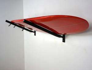 Support de rangement mural en métal à 2 bras pour <span class=keywords><strong>kayak</strong></span>, présentoir pour planche de surf, support suspendu pour planche de surf - Product Image 5