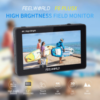 Moniteur de terrain pour appareil photo reflex numérique FEELWORLD F6 PLUSX 5,5 pouces haute luminosité 1600 nit, écran tactile IPS FHD 1920x1080 4K