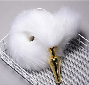 Costume de cosplay Loup Renard, queue en fourrure, oreilles, bandeau, Therian Fursuit avec jouet sexuel anal, queue de renard en fausse fourrure pour Halloween - Product Image 2