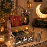 Décoration islamique Ramadan Pafu pour la maison, organisateur de prières en bois, support pour Coran, décoration Eid Mubarak, étagère de prière