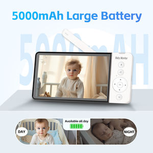 Nouveau Design 5 pouces 720P Vidéo Pan-tilt Écran LCD Bébé Caméra Grande Batterie Caméra <span class=keywords><strong>BabyCam</strong></span> Audio Bidirectionnel Sans Fil Bébé Moniteur - Product Image 2