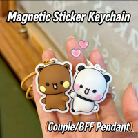 Pendentif Couple Bubu et Dudu, Jouets Poupées Kawaii, Mignons Ours Panda de Dessin Animé, Porte-clés, Pendentif de Sac à Dos