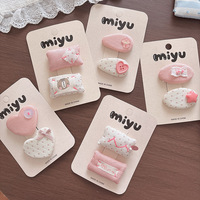 Accessoires Esthétiques Girly : Barrette Coeur à Pois Rose Doux en Tissu, Faite Main, Rembourrée en Coton, Style BB pour Fille