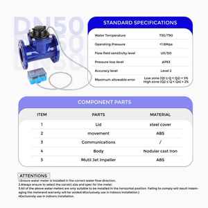 100m R50 100m³/h Flanschanschluss-Gusseisen-Wasserzähler mit drahtloser 4G-Fernmessung und Überwachung - Product Image 2