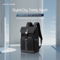 Sac à dos Arctic Hunter pour jeunes avec port USB, en nylon imperméable, grande ouverture, trois compartiments, unisexe, 15,6 pouces
