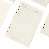 Classeur personnalisé à 6 trous A6 / A5/B5, journal intime vierge, horizontal, intérieur, livre à feuilles mobiles, ligne, recharge en papier recyclé