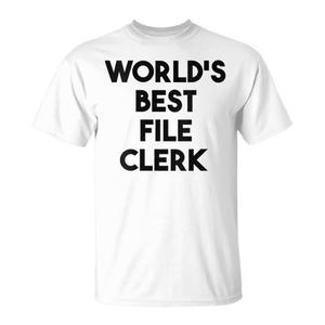 Camiseta Worlds Best File Clerk, unisex, talla mediana para adultos, algodón blanco - Product Image 2