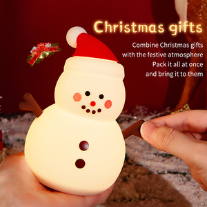 Veilleuse LED Bonhomme de Neige de Noël en Gros, Rechargeable par USB, en Silicone Souple, Lampe Tactile <span class=keywords><strong>D</strong></span>écorative pour Chambre <span class=keywords><strong>d</strong></span>'Enfants - Product Image 2