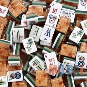 2026 New 4-Layer Acrylic American Mahjong Set Wood Grain Hand-Painted Tiles Mahjong Tables for <b>Gambling</b> - Product Image 1