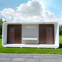 Toilettes portables écologiques en tôle galvanisée pour espaces extérieurs, durables, faciles à installer, avec plaque de gravure moderne, pour usage public