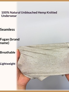 Ropa Interior de Mujer Tipo <span class=keywords><strong>Bikini</strong></span> de Cintura Alta, Tejida, de Cáñamo y Algodón, Elástica, Transpirable, Antibacteriana y Biodegradable - Product Image 3