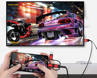 2K 60Hz 3 en 1 tipo-c USB C + micro + iluminación para teléfono HDTV a HDTV Cable de video adaptador con cable de alimentación USB
