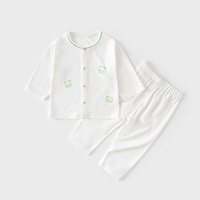 Conjunto de Ropa para Bebé Popular, Transpirable, de Algodón Ultrafino, Conjunto de Camiseta y Pantalones Finos para el Hogar