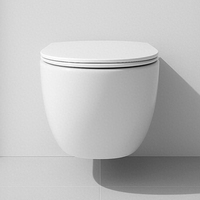 Inodoro Suspendido de Alta Gama sin Borde, de Cerámica, con Descarga Potente, Diseño Arquitectónico Moderno para Baño