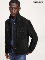 Veste en jean et toile de daim personnalisée pour homme - Écologique, hiver, col montant, respirante, imperméable, réversible
