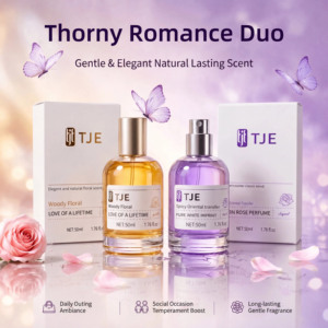 Coffret de parfums double senteur Thorn Romance - Rose Épineuse et Amour Éternel. Coffret cadeau de parfum floral boisé longue tenue. - Product Image 1