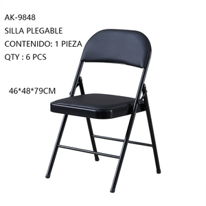 CASAMAX WL AK-9848 Chaise de bureau pliable avec siège en cuir PU et structure en acier, design minimaliste pour la maison ou le bureau 46x48x79 cm - Product Image 3