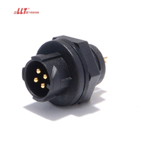 Connecteur de panneau LED circulaire M12 en plastique à 4 broches, montage sur panneau arrière, mâle, DC AC, 2, 3, 5, 6, 7, 8 broches