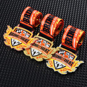 Fábrica al por mayor medalla deporte esmalte Logo letra aleación de zinc medalla atlética 3D fuego forma Premio medallas para personalizar - Product Image 3