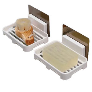 Porte-savon mural en plastique de haute qualité, créatif, jetable, non perforé, 18x12x4cm, style classique moderne simple, égouttoir pour - Product Image 3