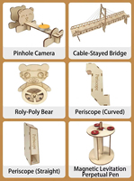 Kit de Ciencia DIY para Niños, Modelo de Coche 3D de Madera para Ensamblar, Juguete Educativo y Divertido con Diseño de Dibujos Animados