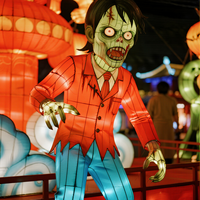 Lanterne chinoise en soie personnalisée, lanterne zombie réaliste effrayante, imperméable, pour décorations de fête d'Halloween pour adultes, intérieur/extérieur