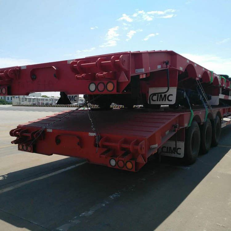 Excavator Lowbed trailer 4 axle Low bed loader 60 ton gooseneck lowboy Semi Truck Trailer for sale